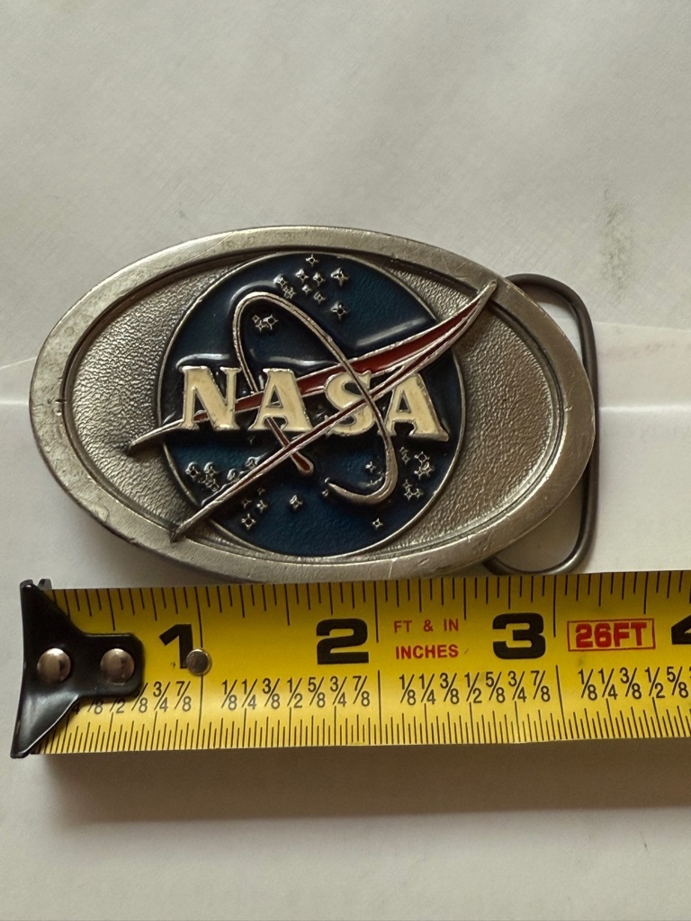 NASA American Soul New York City made in America Silver & Blue Oval Belt Buckle - Picture 12 of 13